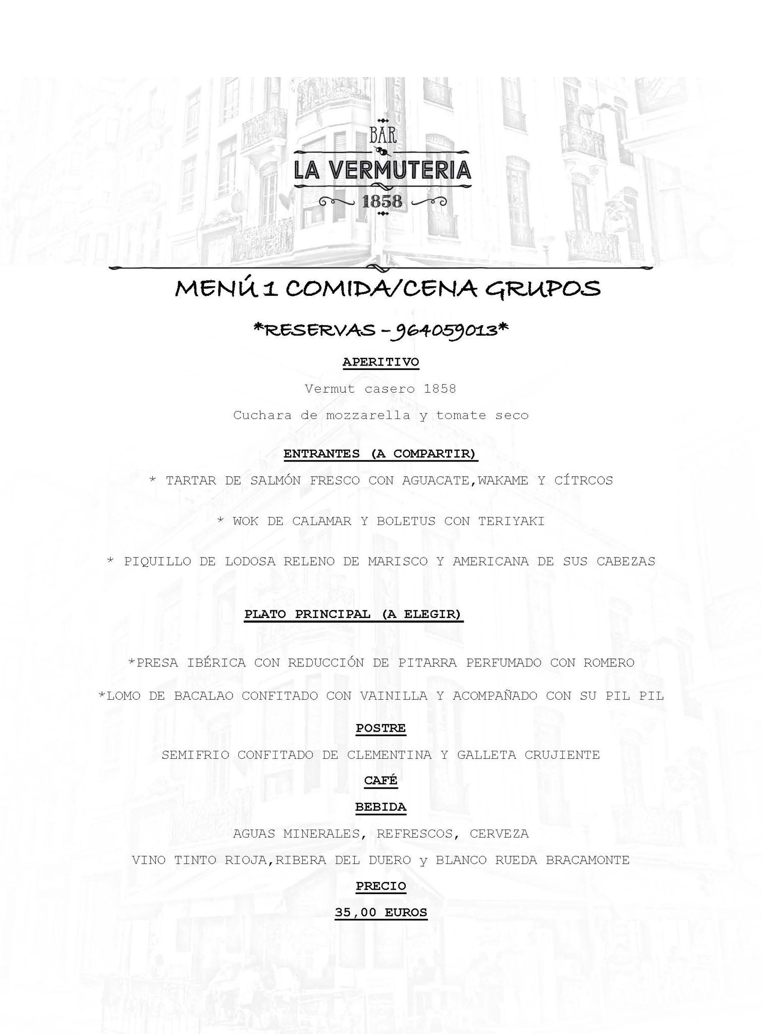 Menús comidas y cenas de grupos y empresa Navidad 2021 – La Vermutería 1858